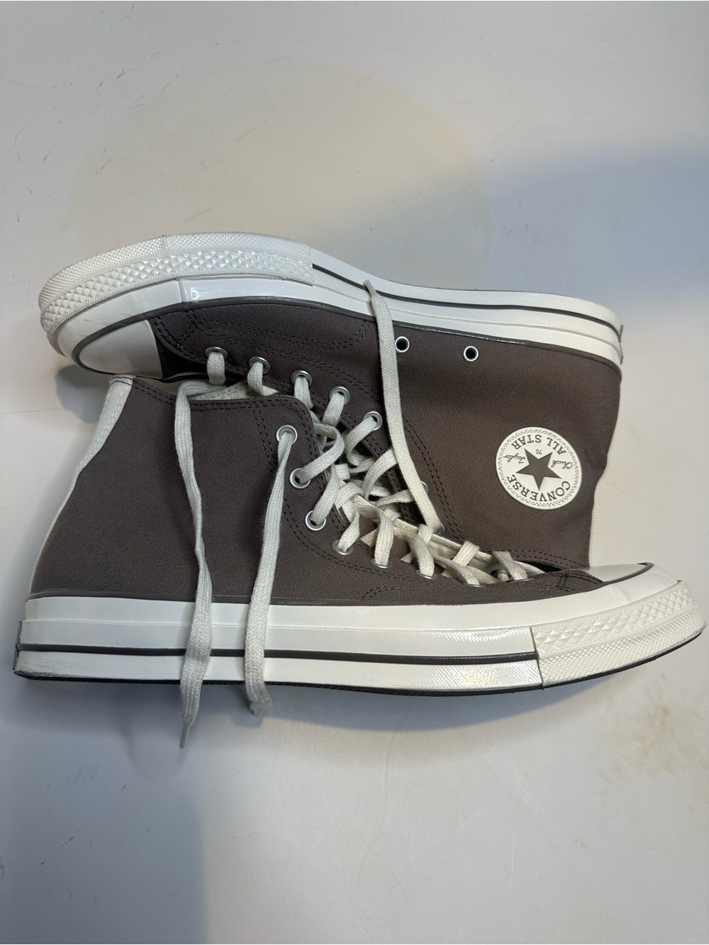 Converse High-Top Canvas Sneakers in Gray and White - Picture 3 of 8